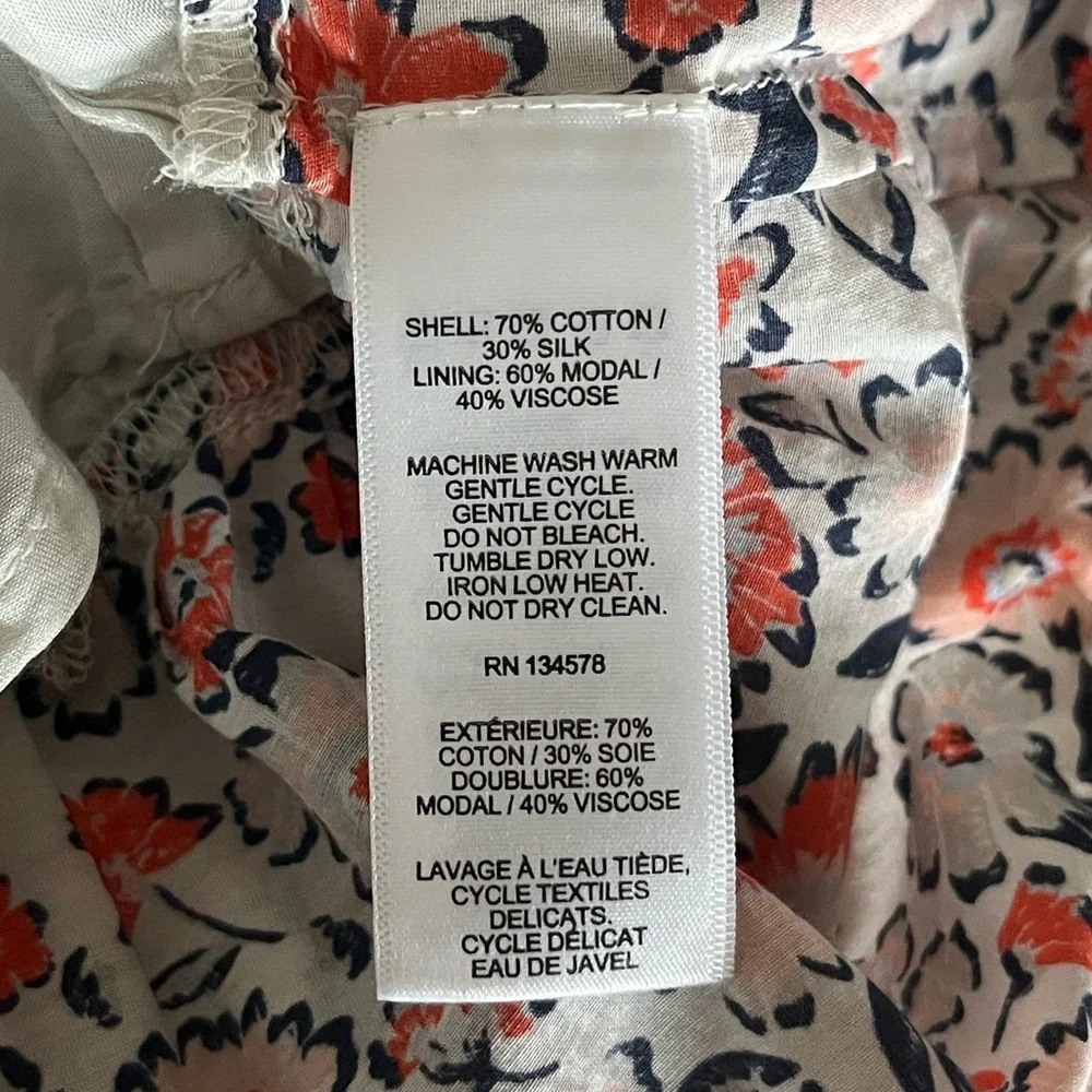 Vineyard Vines Ivy Floral Tiered Ruffle Dress Cotton Silk Size 10